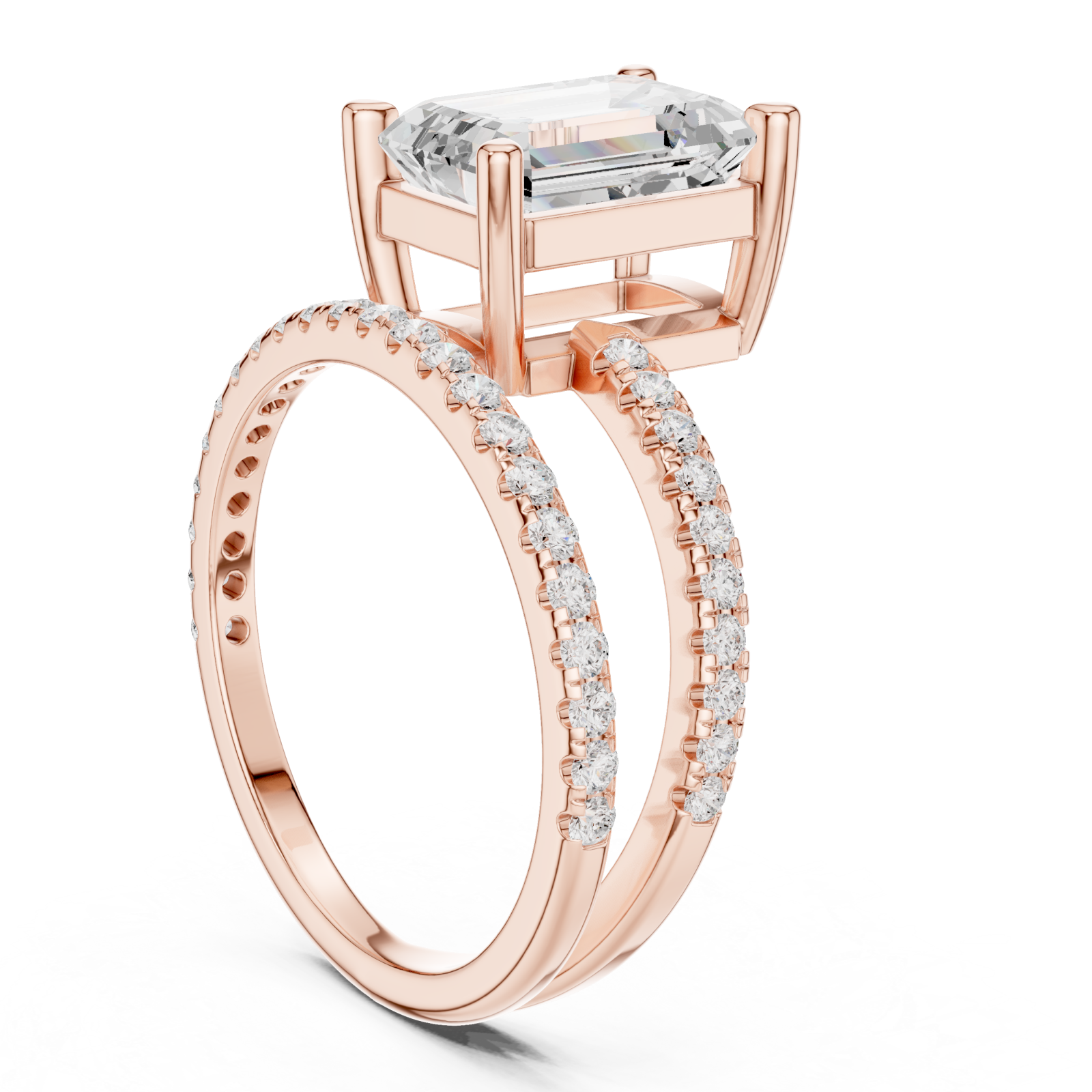  Rose Gold Modern Luxe Solitaire Anniversary Ring Left View