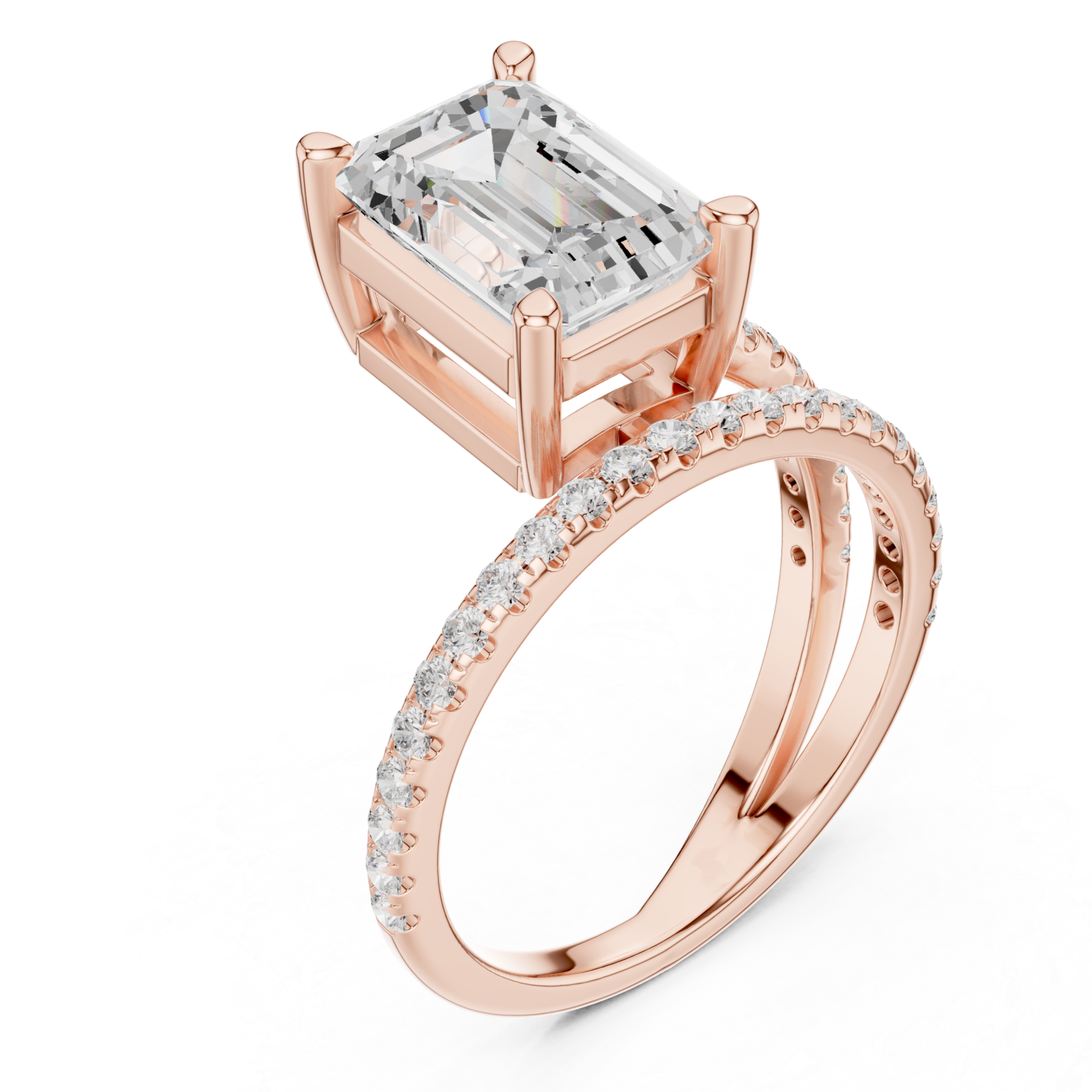  Rose Gold Modern Luxe Solitaire Anniversary Ring Right View