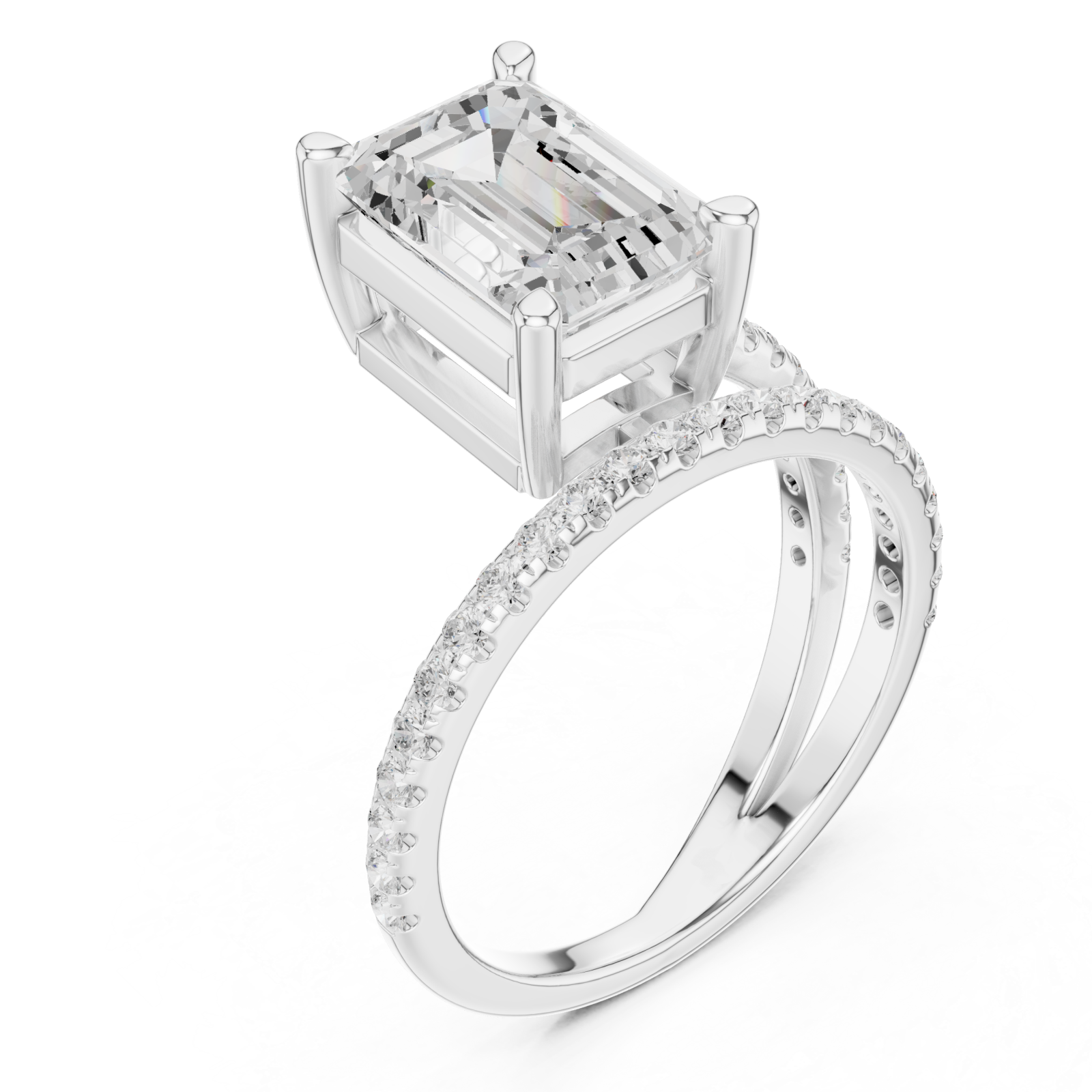  White Gold Modern Luxe Solitaire Anniversary Ring Right View