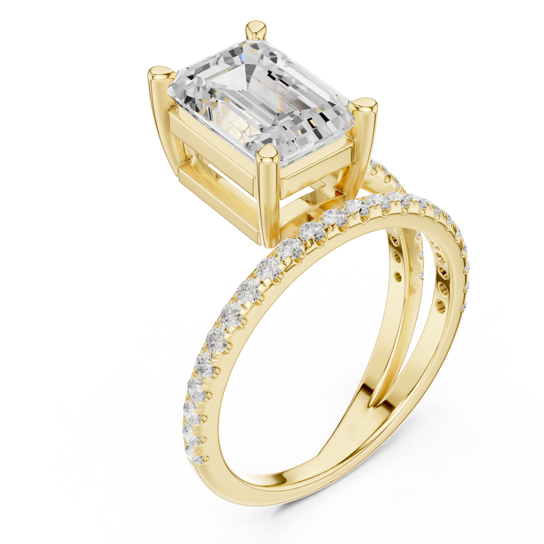 Gold Modern Luxe Solitaire Anniversary Ring Right View