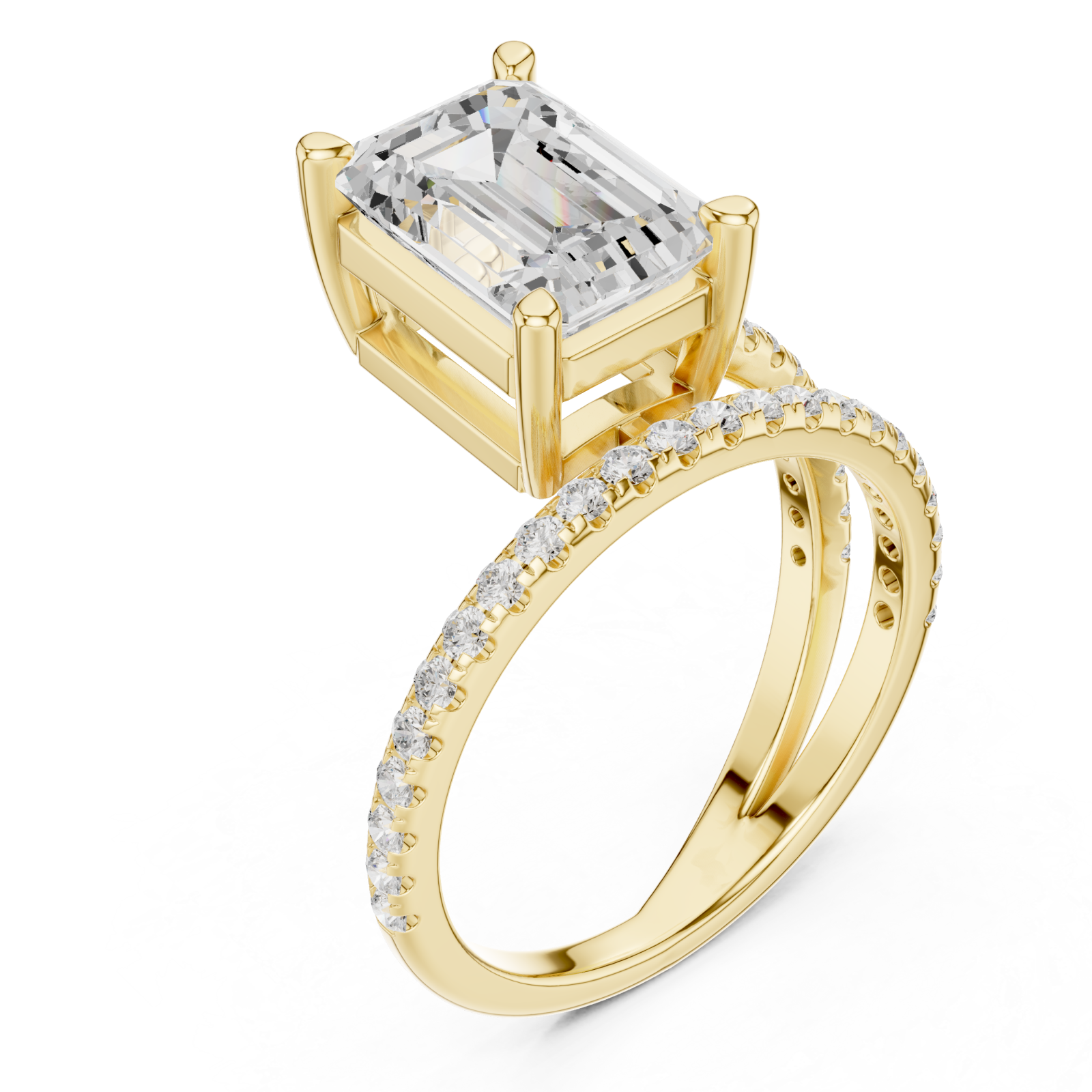 Gold Modern Luxe Solitaire Anniversary Ring Right View