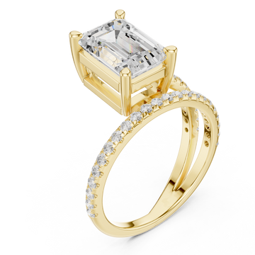 Gold Modern Luxe Solitaire Anniversary Ring Right View