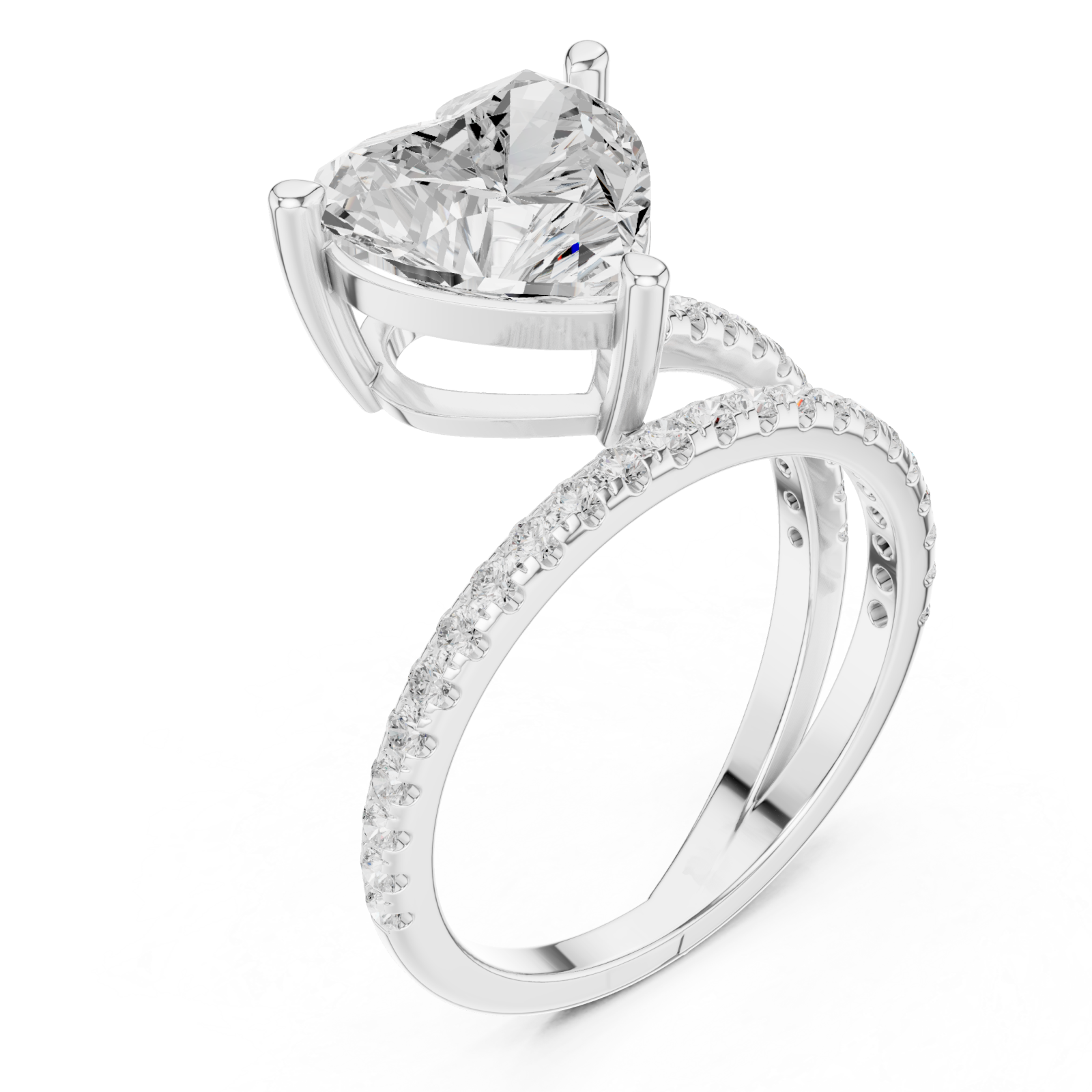  White Gold Luminous Heart Ascend Embrace Band Ring Right View
