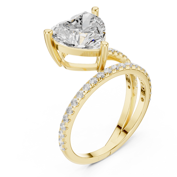 Gold Luminous Heart Ascend Embrace Band Ring Right View