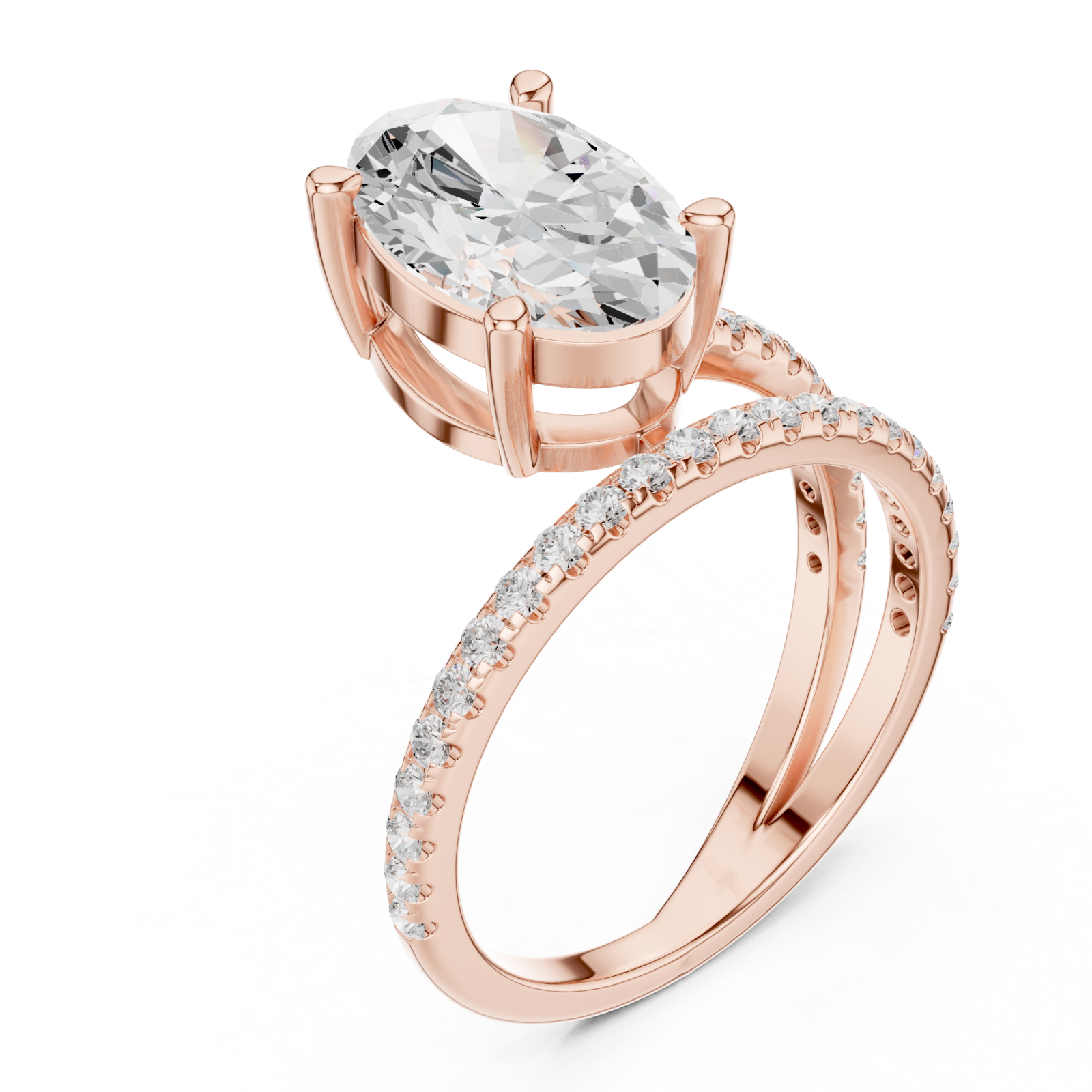  Rose Gold Refined Dreamscape Pavé Band Ring Right View