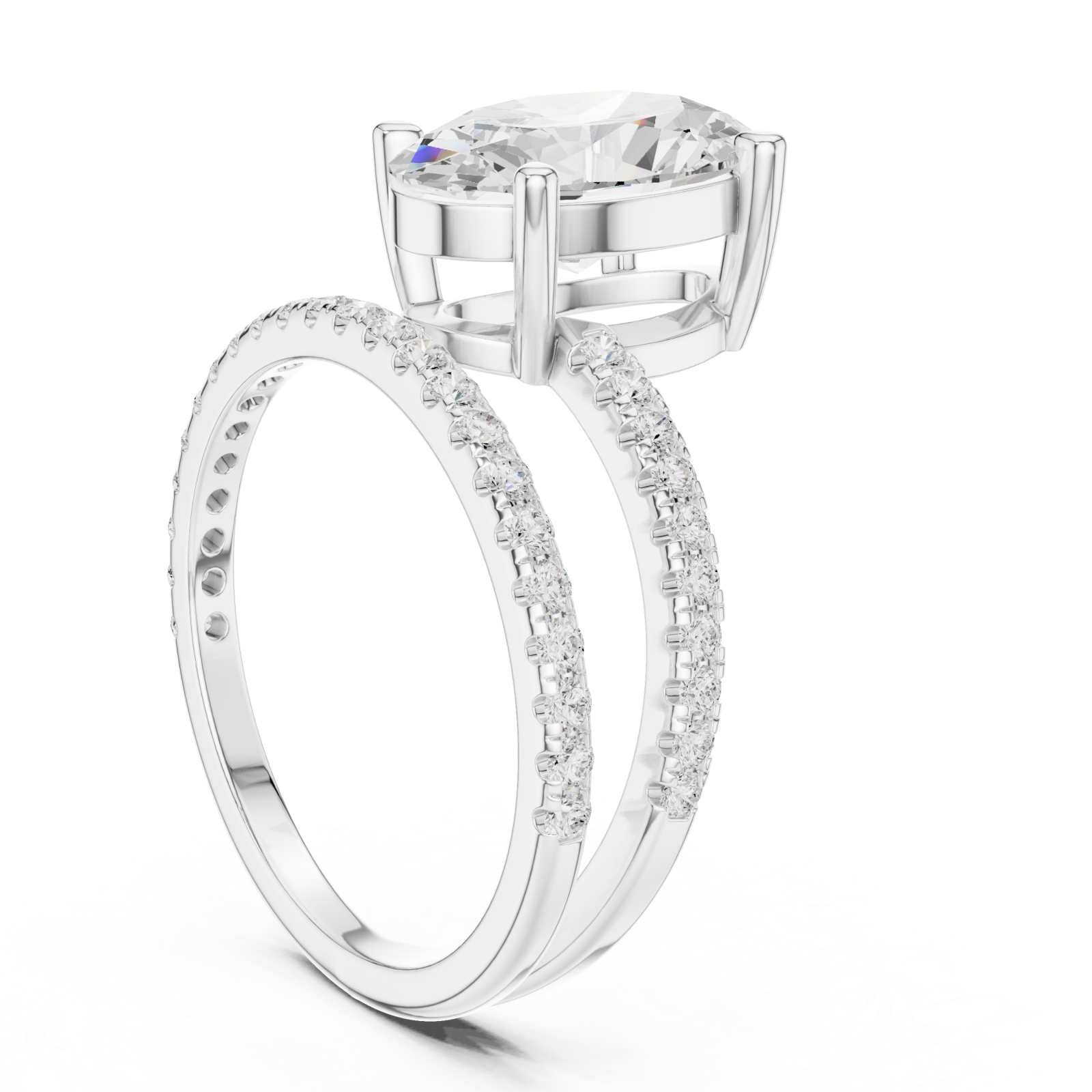  White Gold Refined Dreamscape Pavé Band Ring Left View