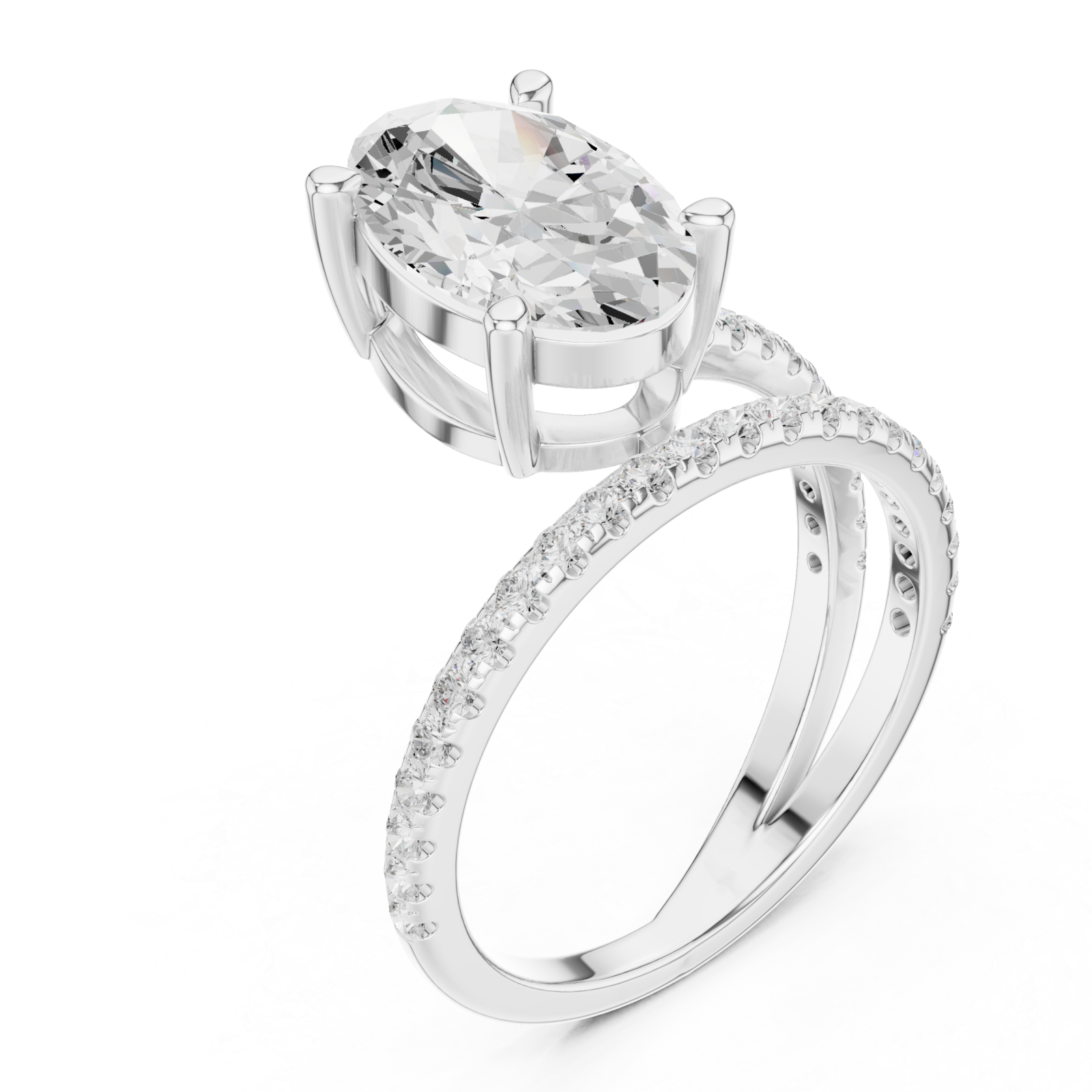  White Gold Refined Dreamscape Pavé Band Ring Right View