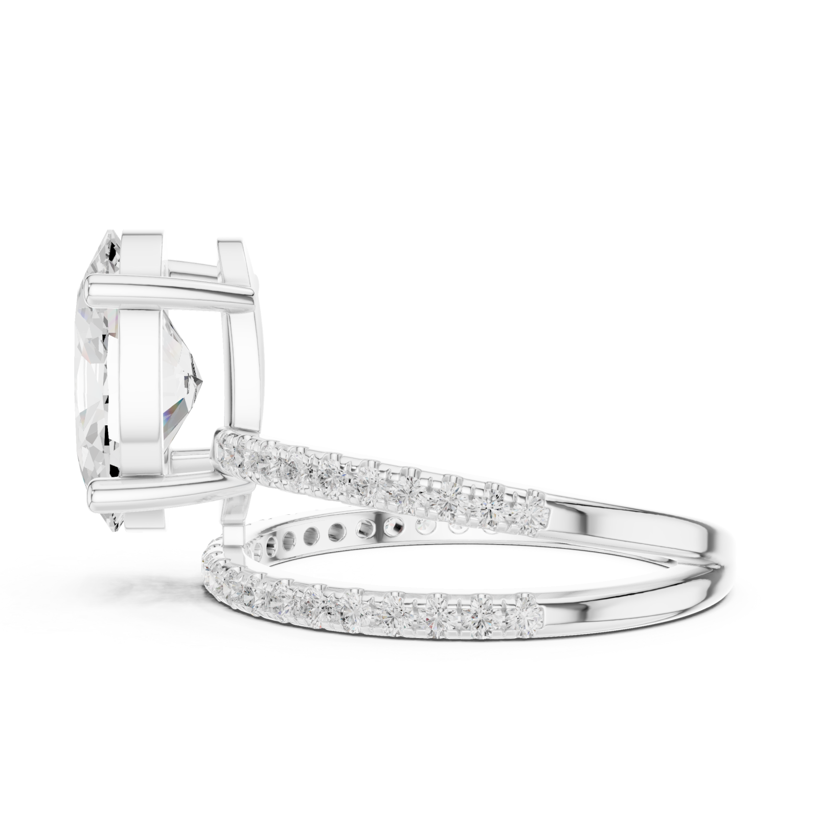  White Gold Refined Dreamscape Pavé Band Ring Side View