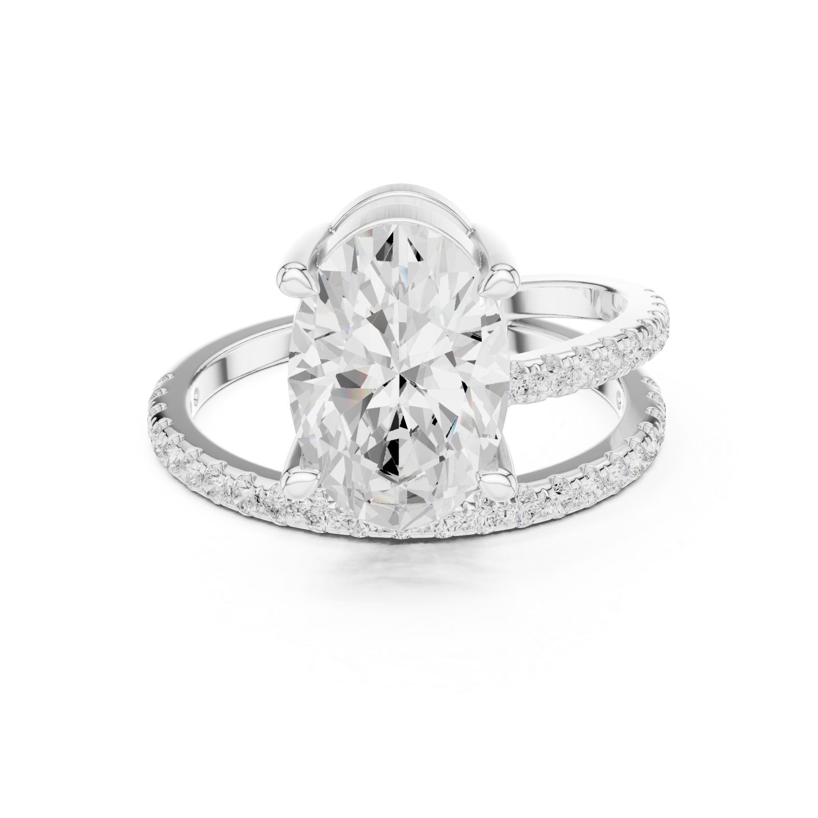  White Gold Refined Dreamscape Pavé Band Ring Front View
