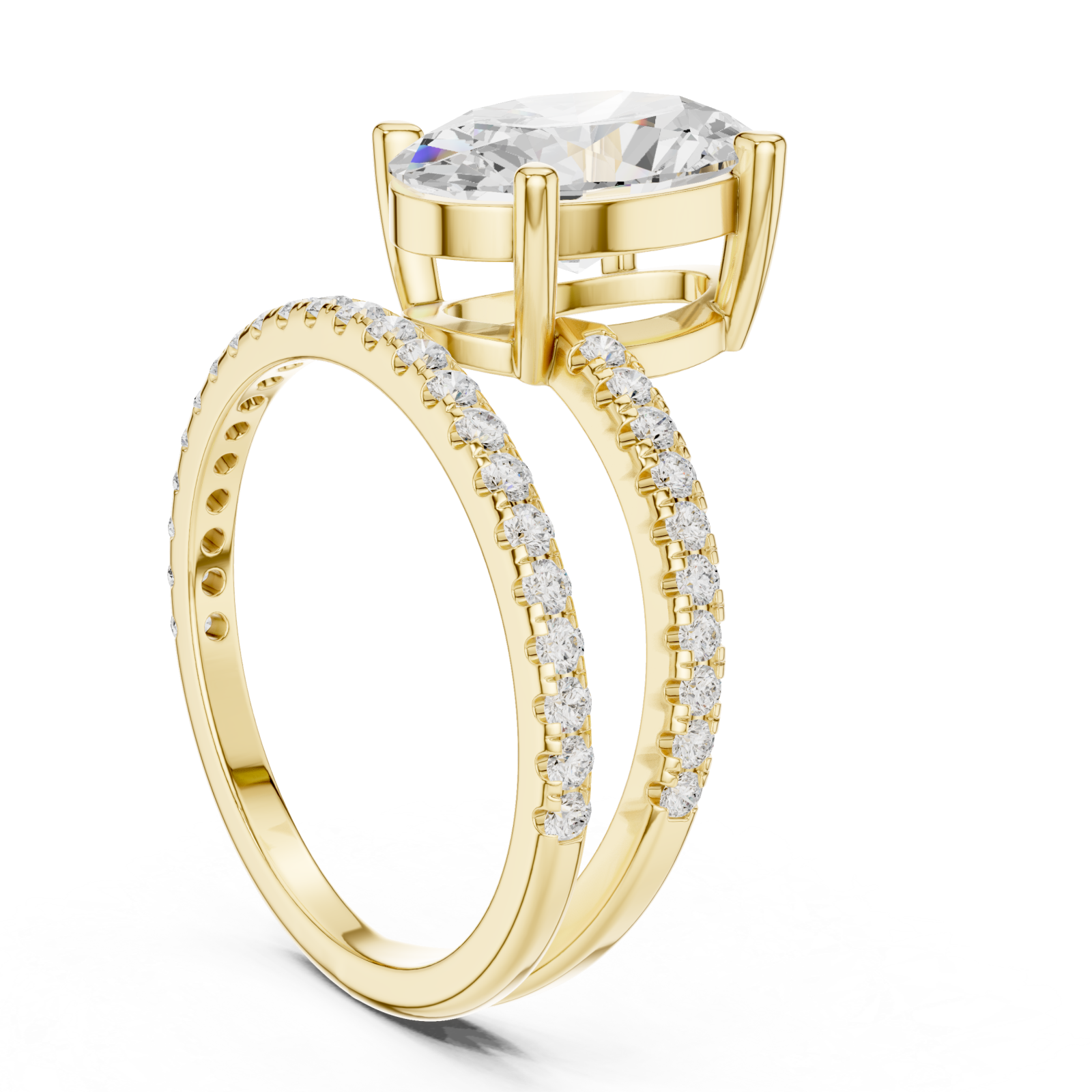  Gold Refined Dreamscape Pavé Band Ring Left View