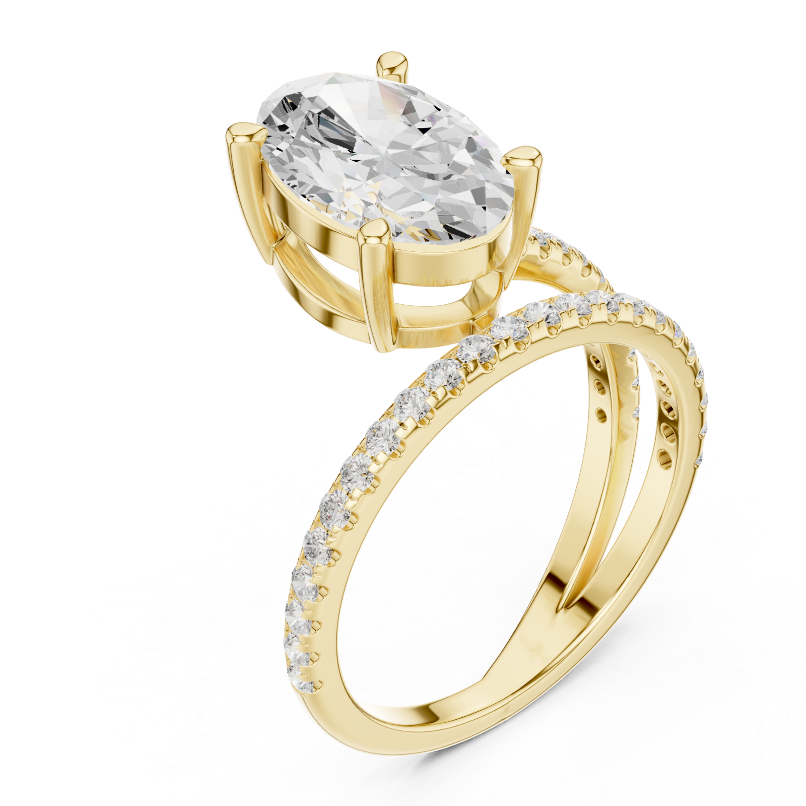 Gold Refined Dreamscape Pavé Band Ring Right View