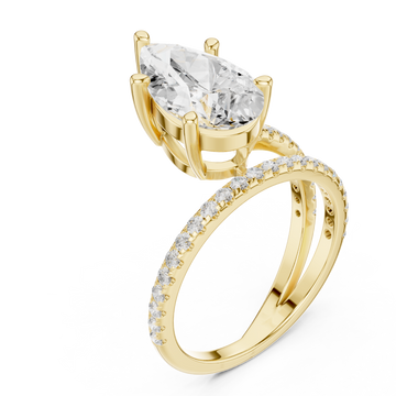 Gold Luminous Crest Solitaire Eternity Ring Right View