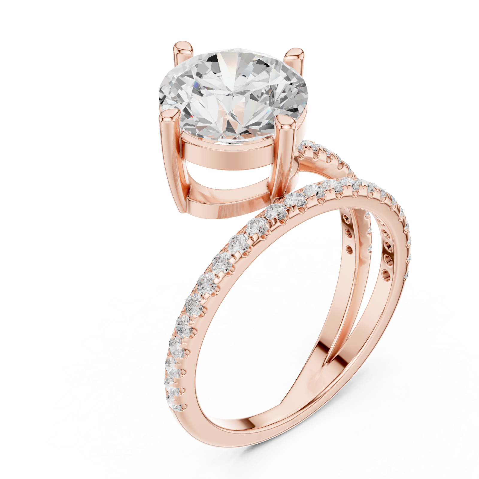 Rose Gold Luminous Infinity Pavé Ring Right View