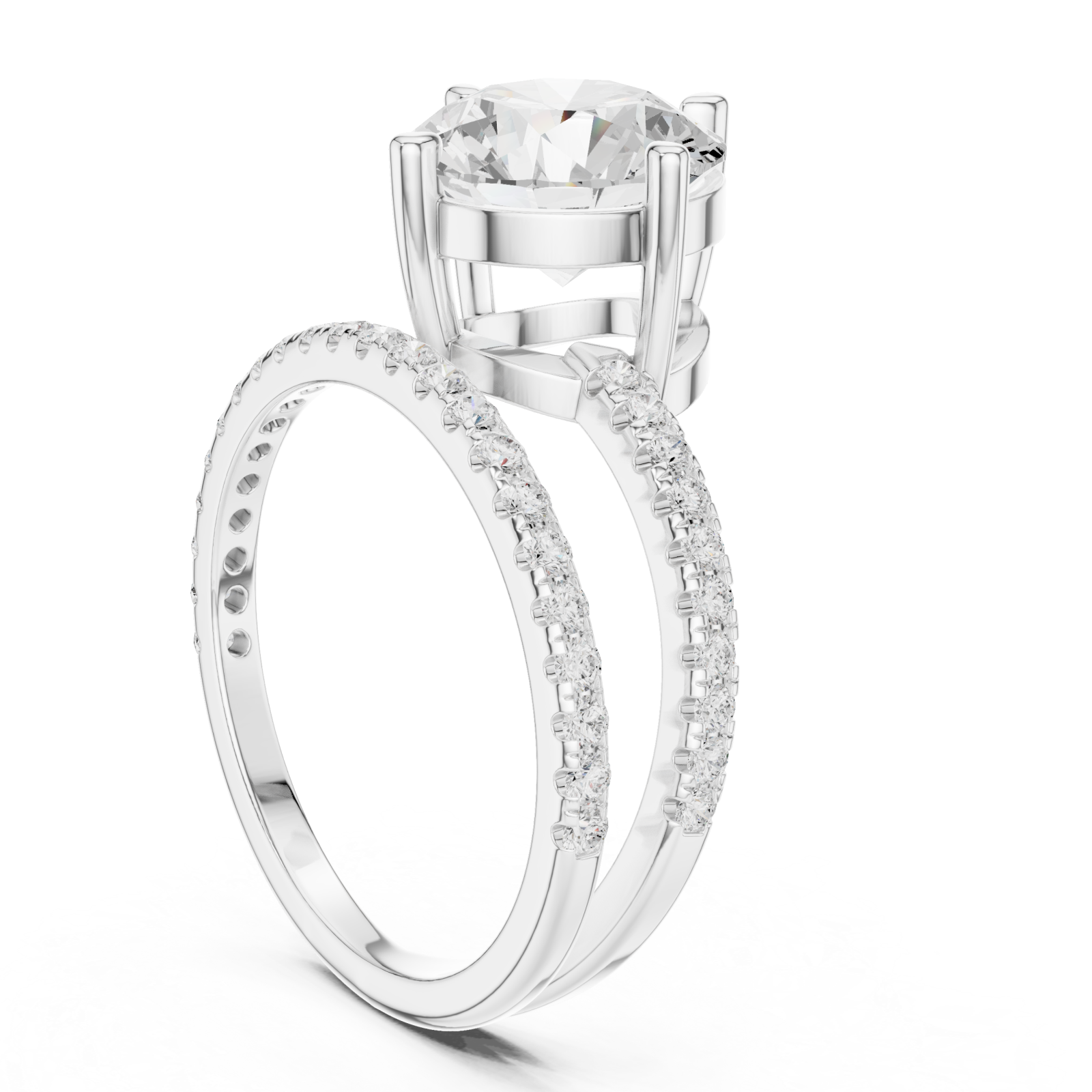  White Gold Luminous Infinity Pavé Ring Left View