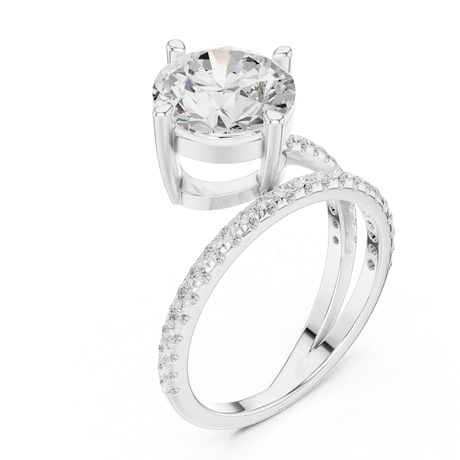  White Gold Luminous Infinity Pavé Ring Right View