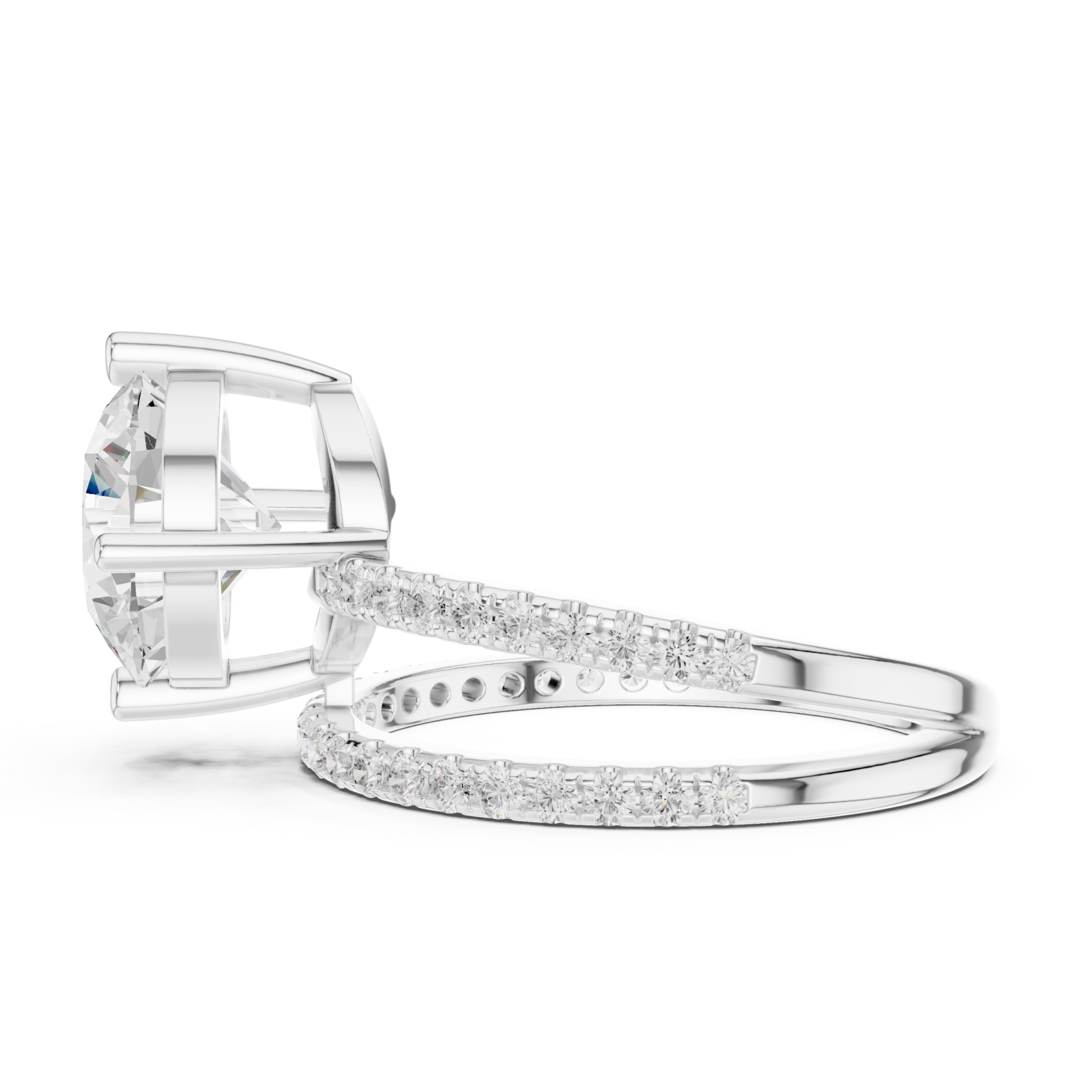  White Gold Luminous Infinity Pavé Ring Side View
