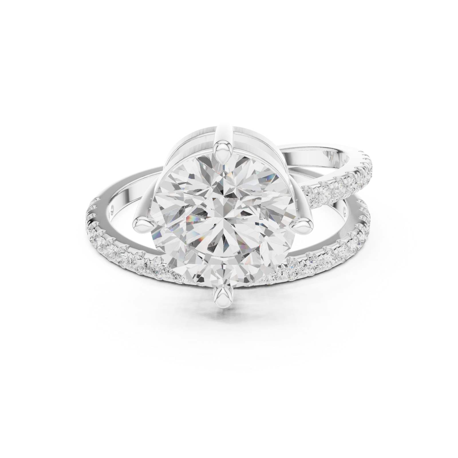  White Gold Luminous Infinity Pavé Ring Front View