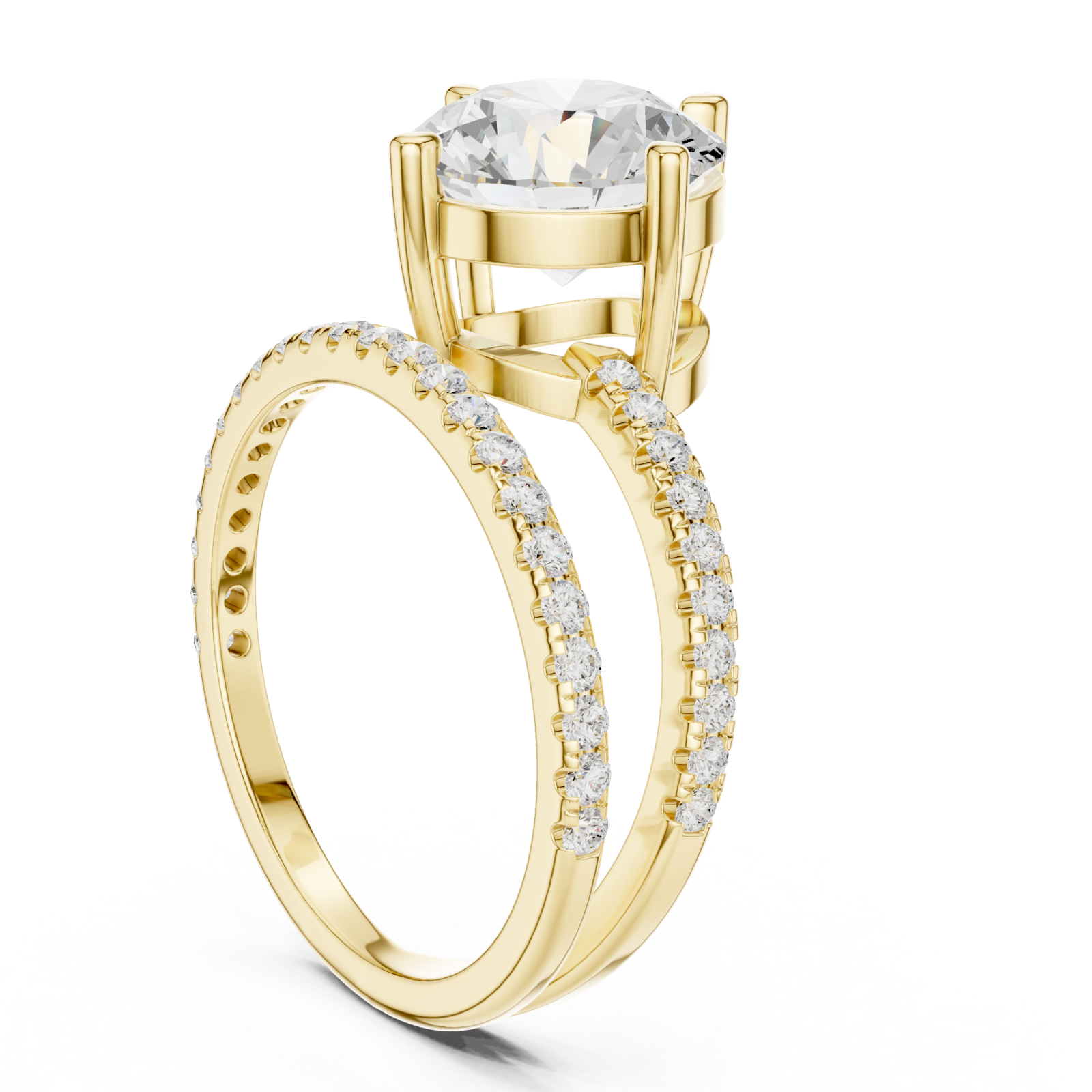  Gold Luminous Infinity Pavé Ring Left View