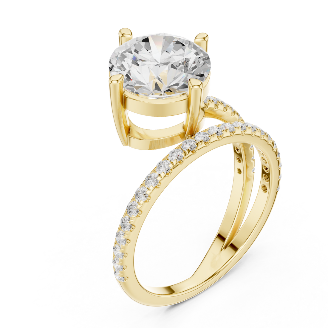 Gold Luminous Infinity Pavé Ring Right View