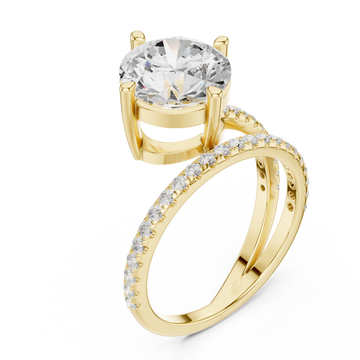 Gold Luminous Infinity Pavé Ring Right View