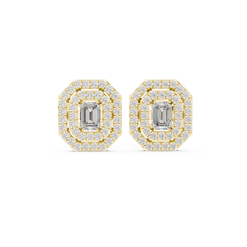 Pristine Double Halo Octagon Studs