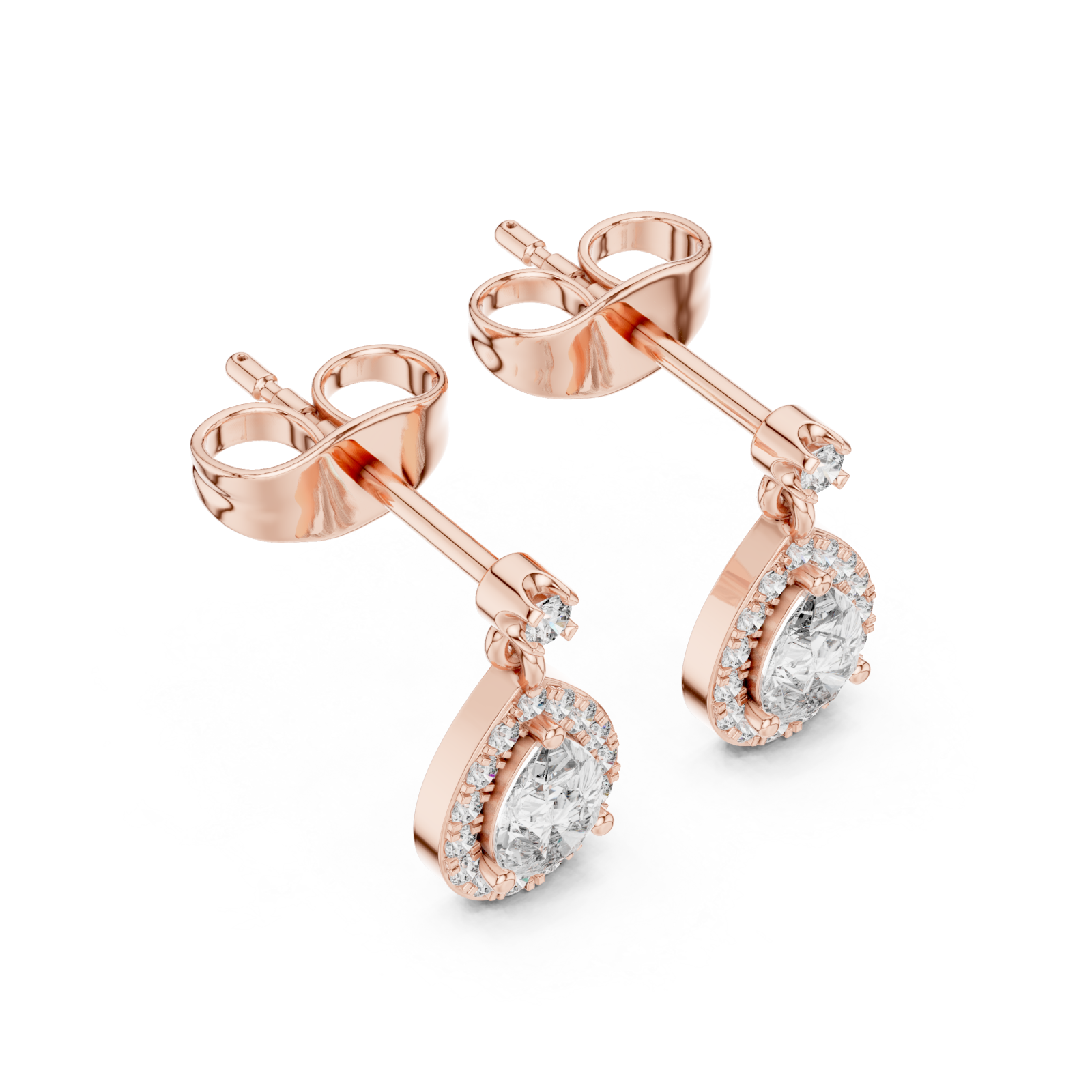  Rose Gold Dawnlight Accent Stud Earrings Right View