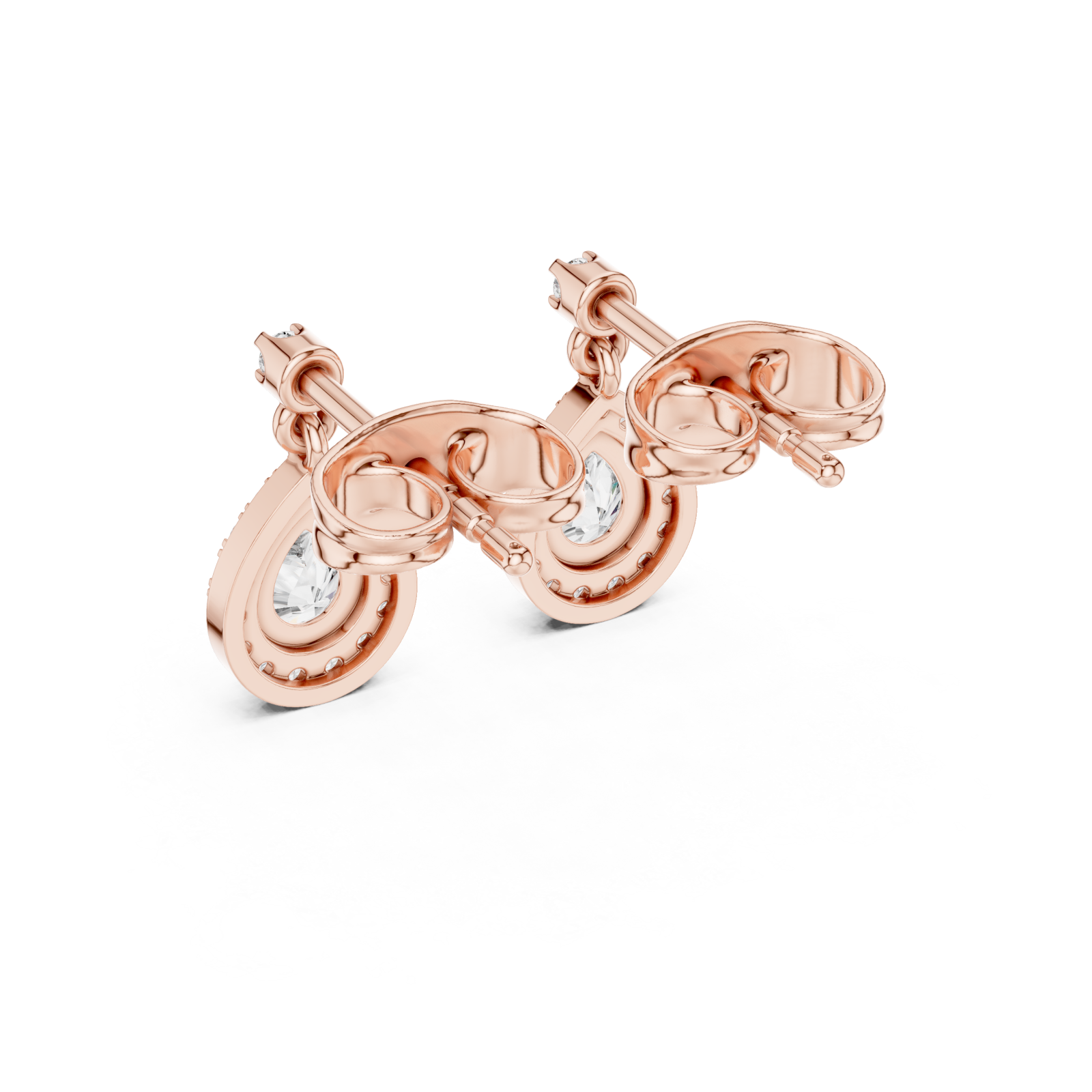  Rose Gold Dawnlight Accent Stud Earrings Side View