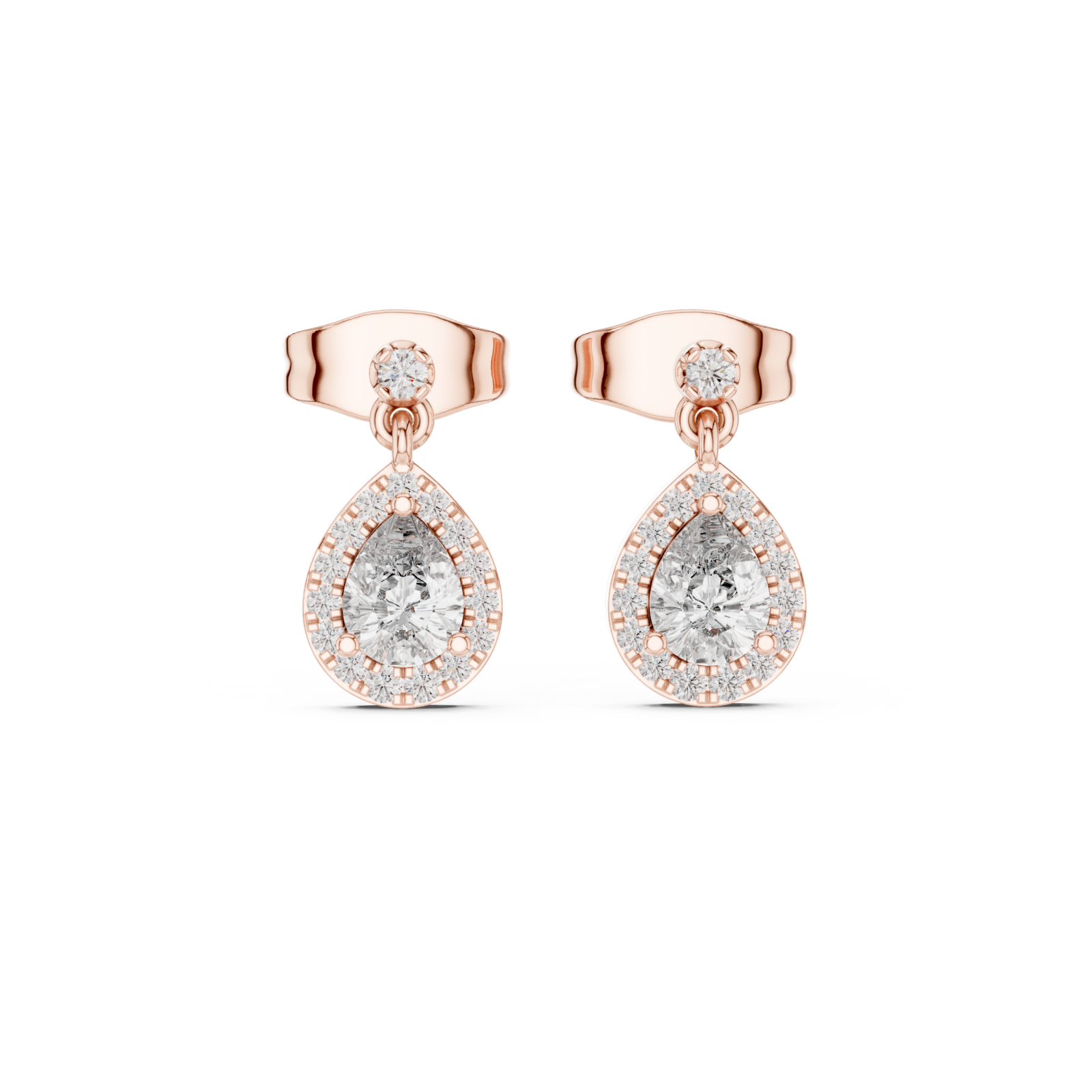  Rose Gold Dawnlight Accent Stud Earrings Front View