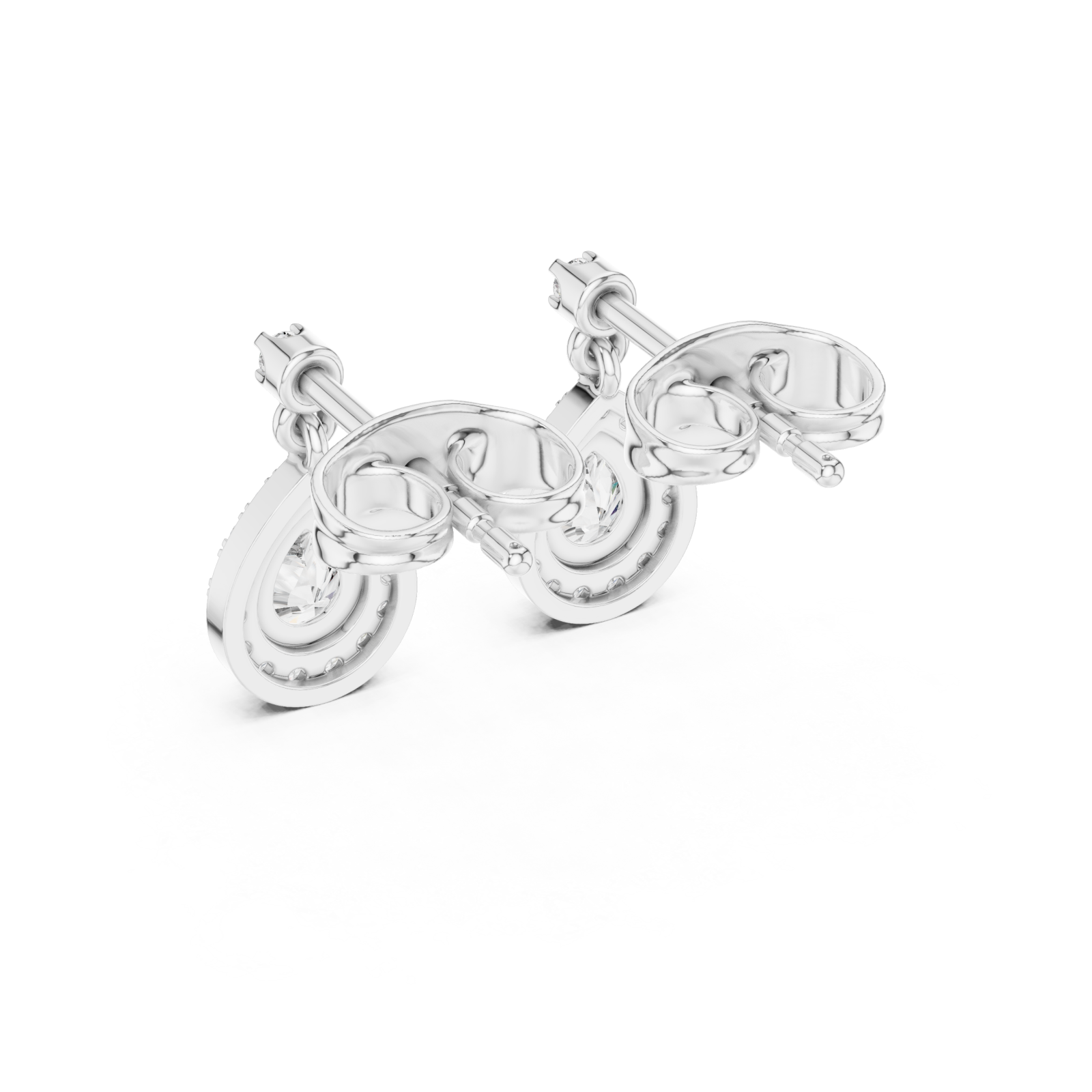  White Gold Dawnlight Accent Stud Earrings Side View