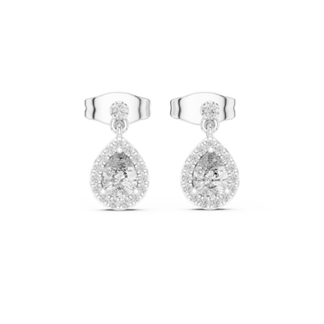  White Gold Dawnlight Accent Stud Earrings Front View