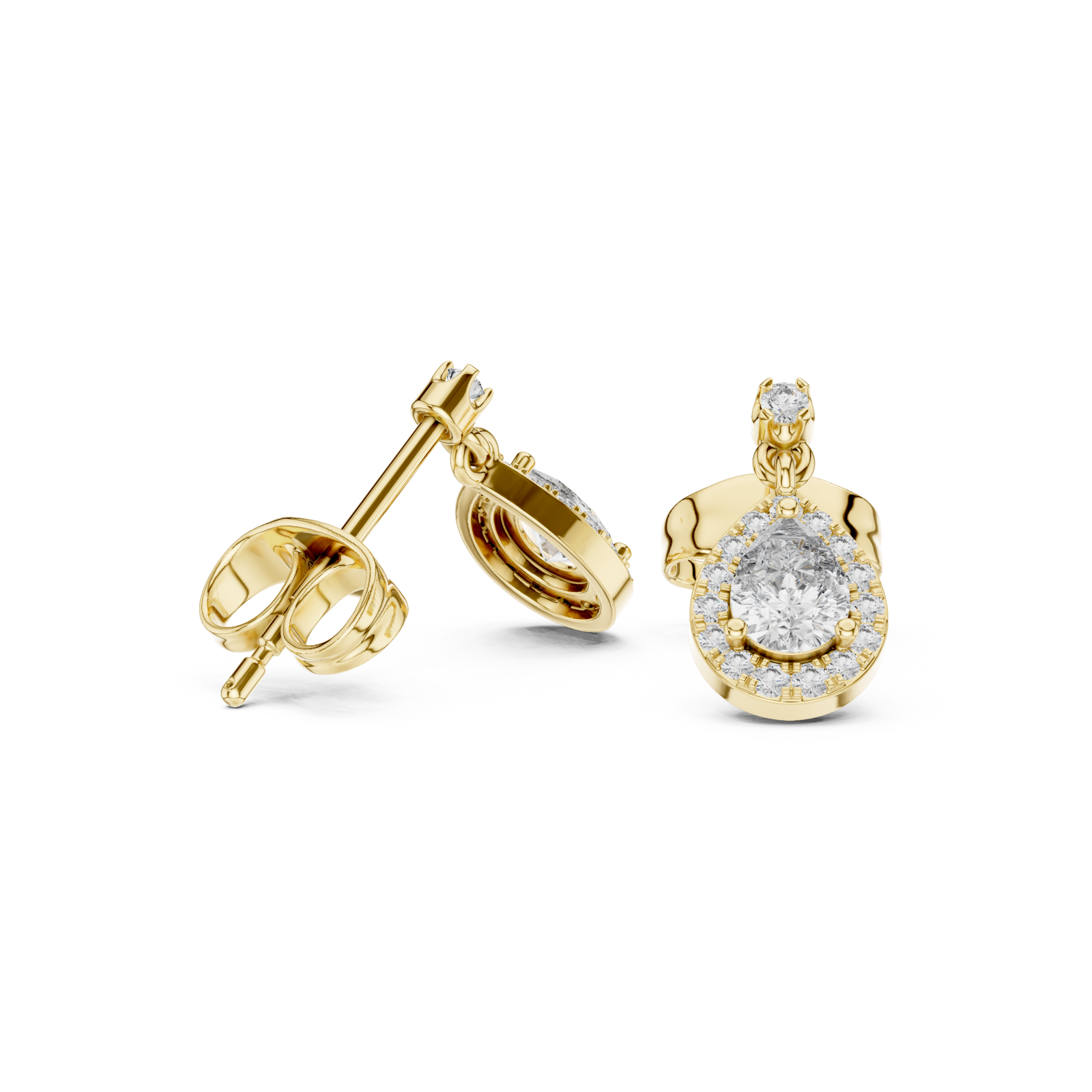  Gold Dawnlight Accent Stud Earrings Left View