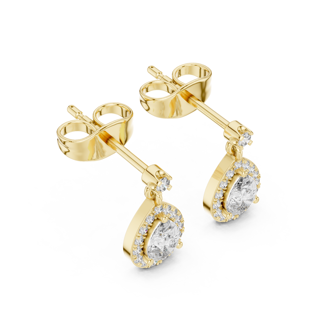 Gold Dawnlight Accent Stud Earrings Right View