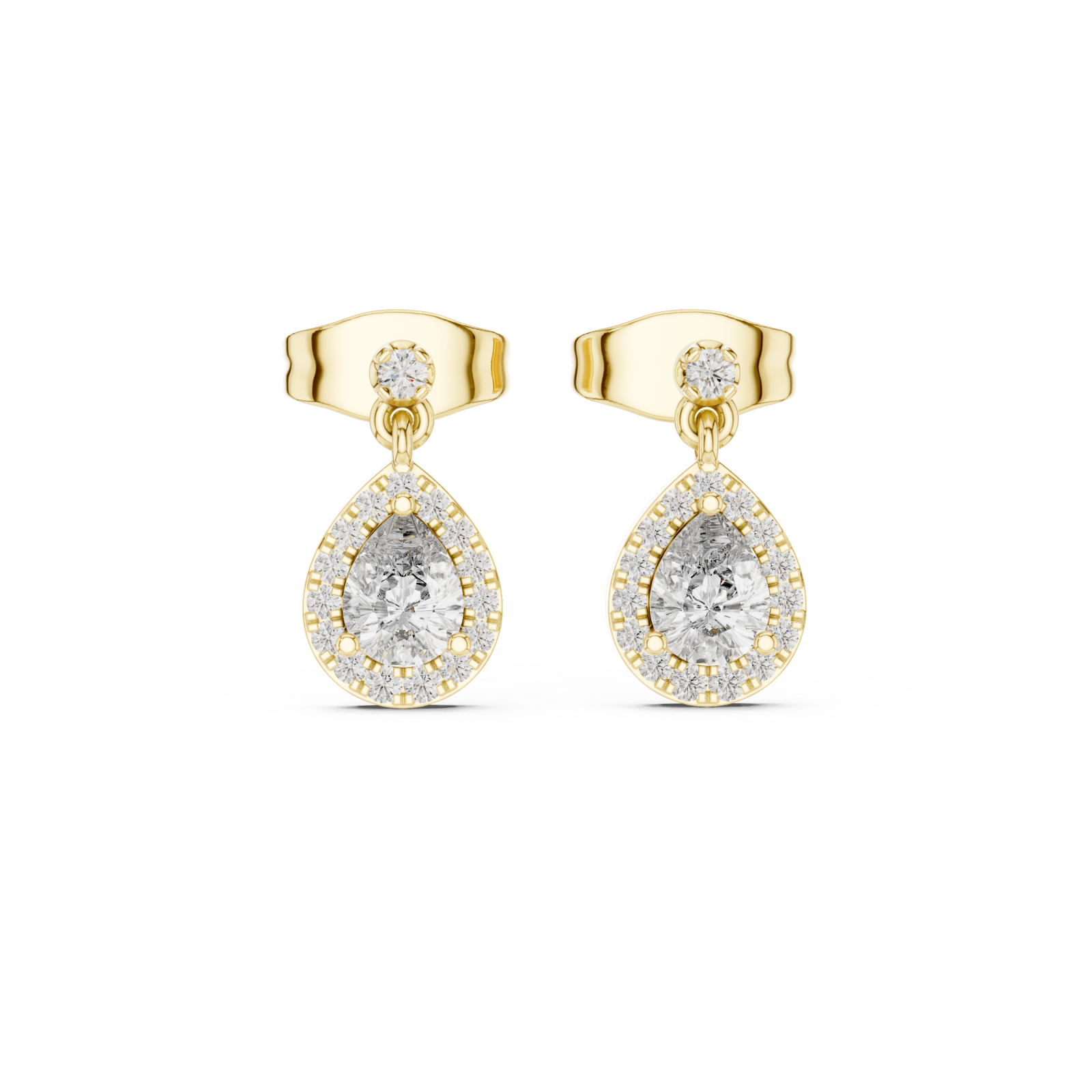  Gold Dawnlight Accent Stud Earrings Front View