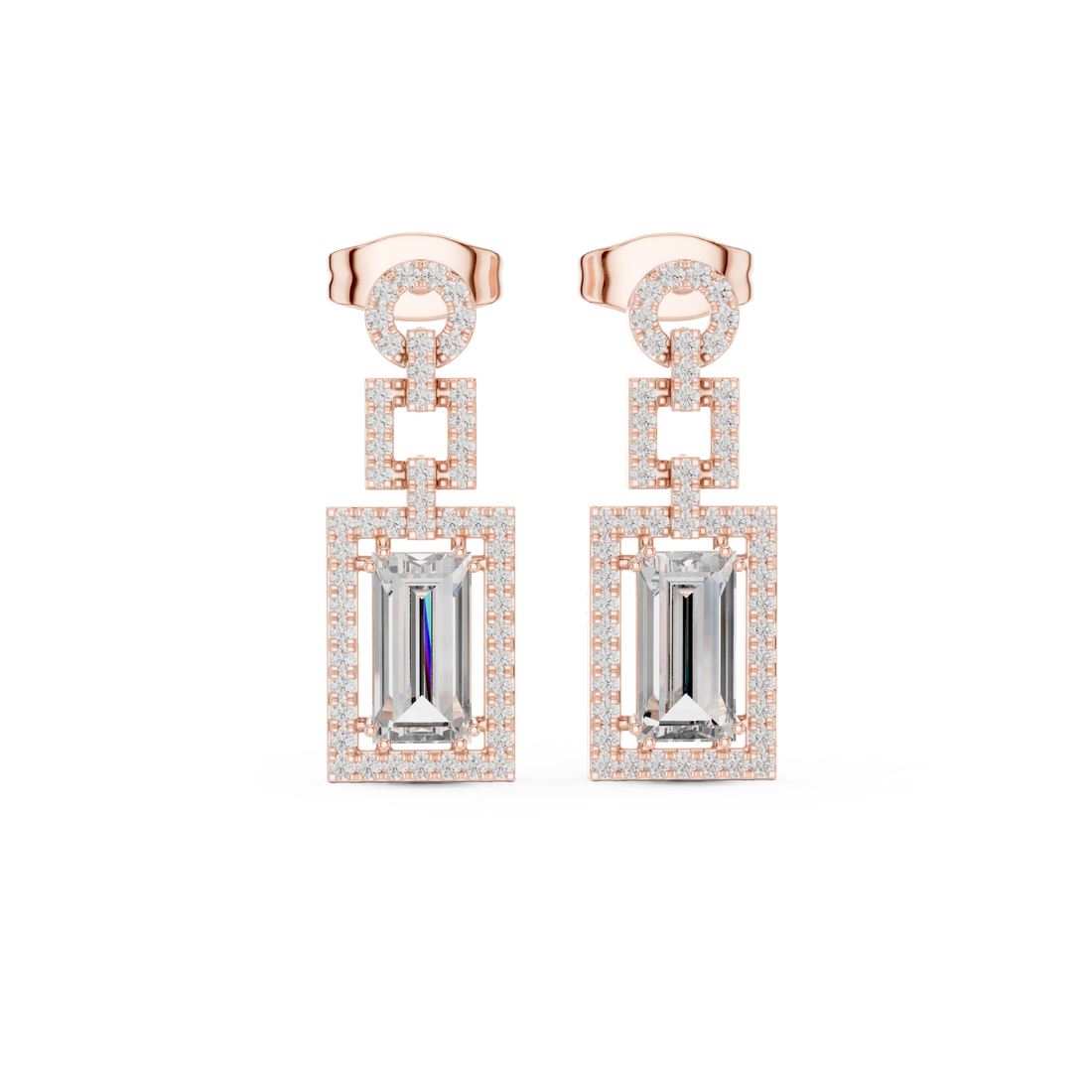  Rose Gold Timeless Radiance Geometric Elegance Earrings Right View