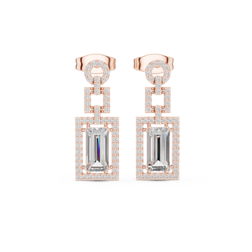  Rose Gold Timeless Radiance Geometric Elegance Earrings Front View