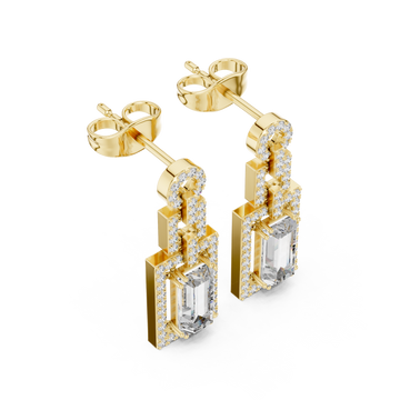 Gold Timeless Radiance Geometric Elegance Earrings Right View