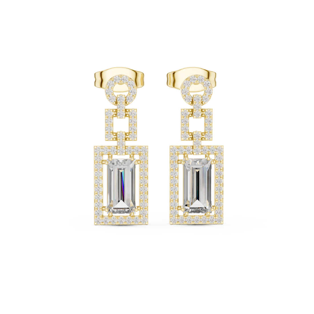 Gold Timeless Radiance Geometric Elegance Earrings Right View