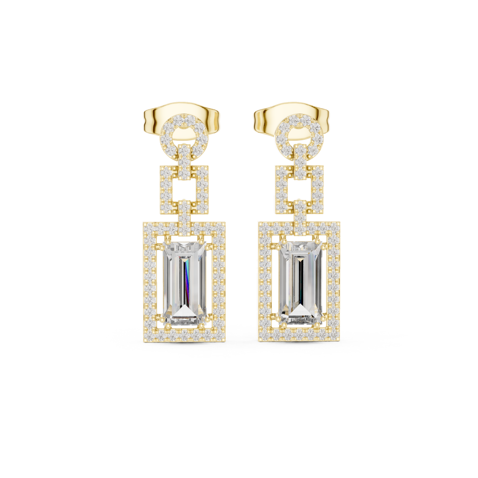  Gold Timeless Radiance Geometric Elegance Earrings Front View