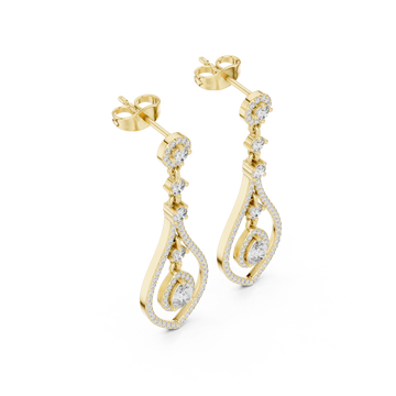 Gold Elegant Sparkle Twist Stud Earrings Right View