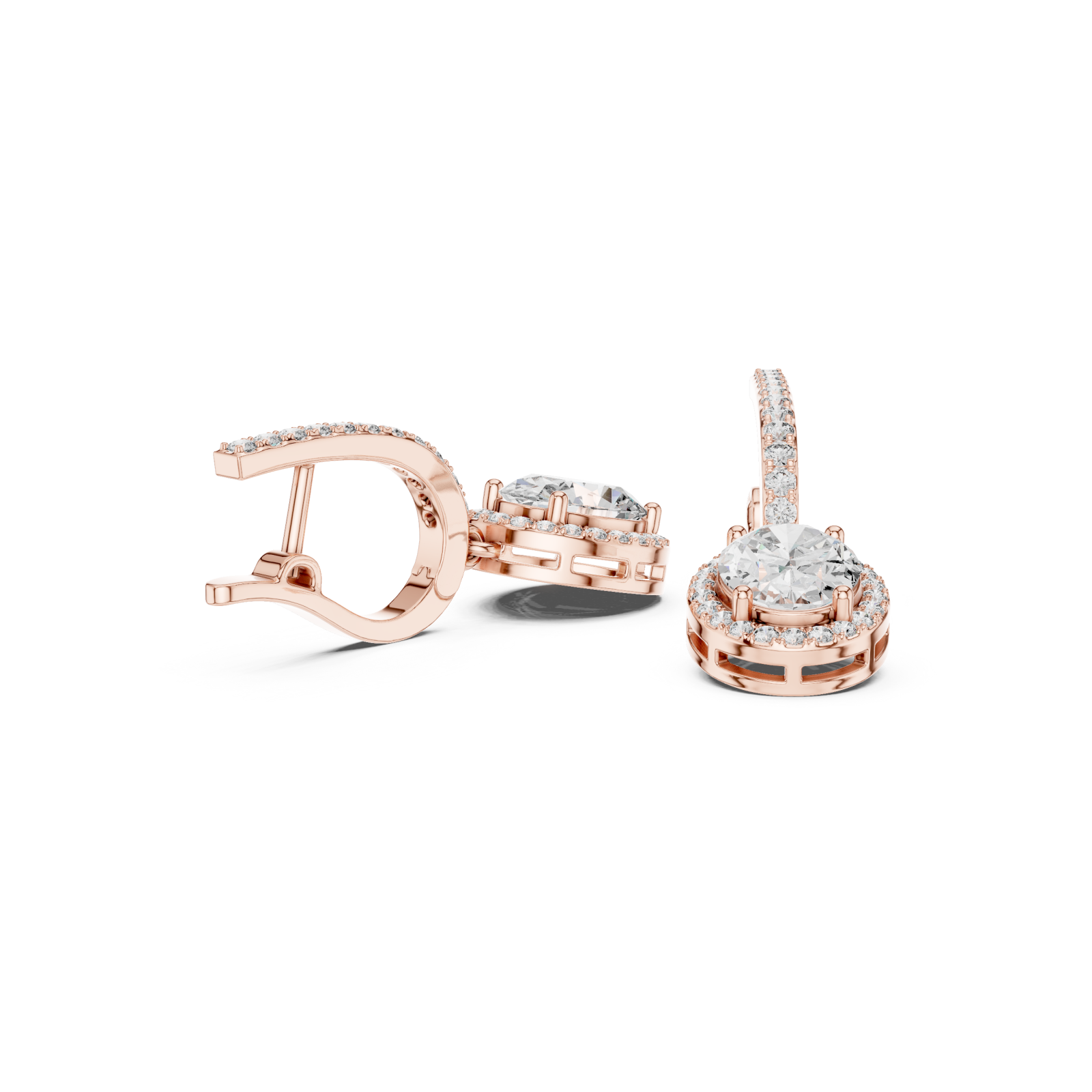  Rose Gold Twilight Glow Petite Hoop Huggies Left View