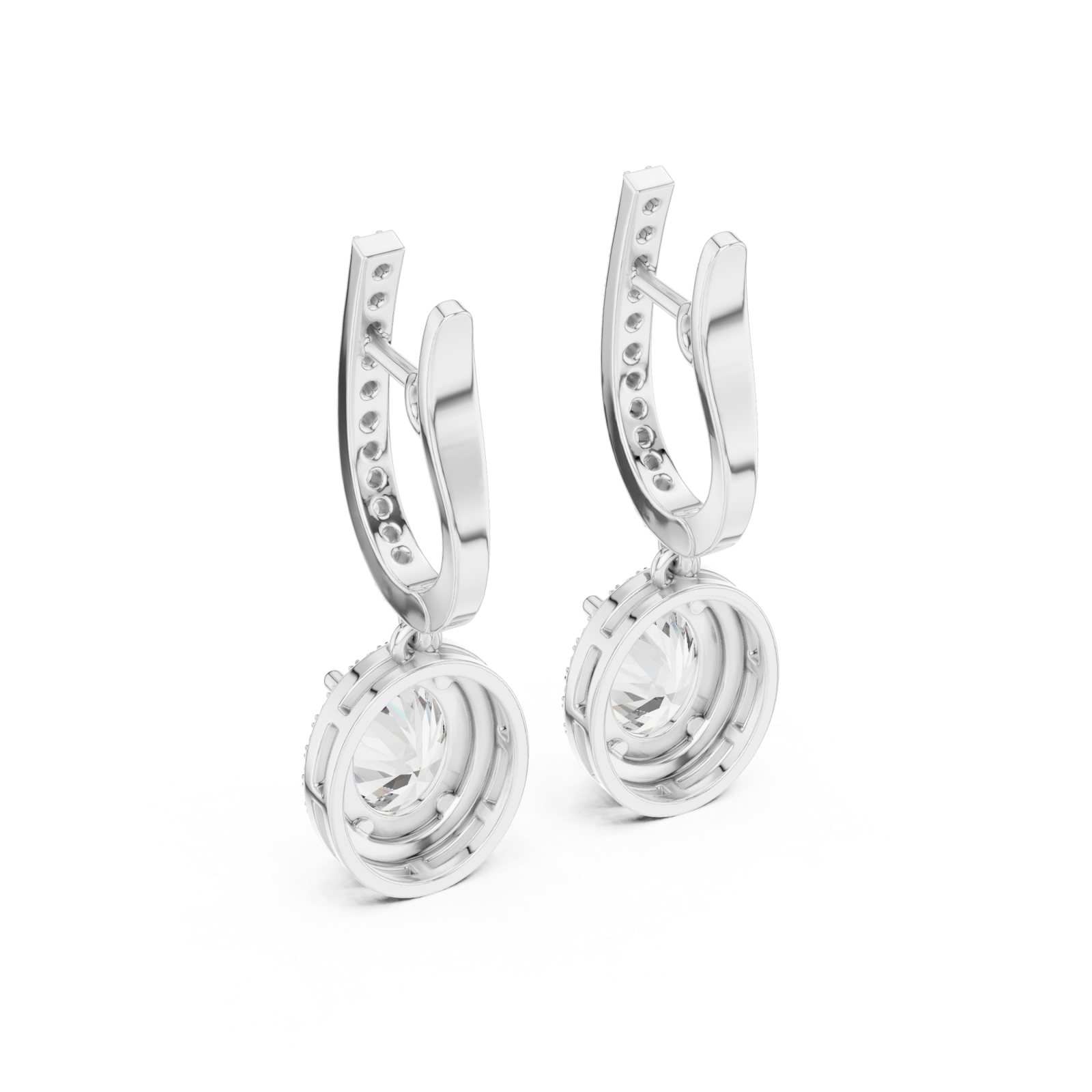  White Gold Twilight Glow Petite Hoop Huggies Side View