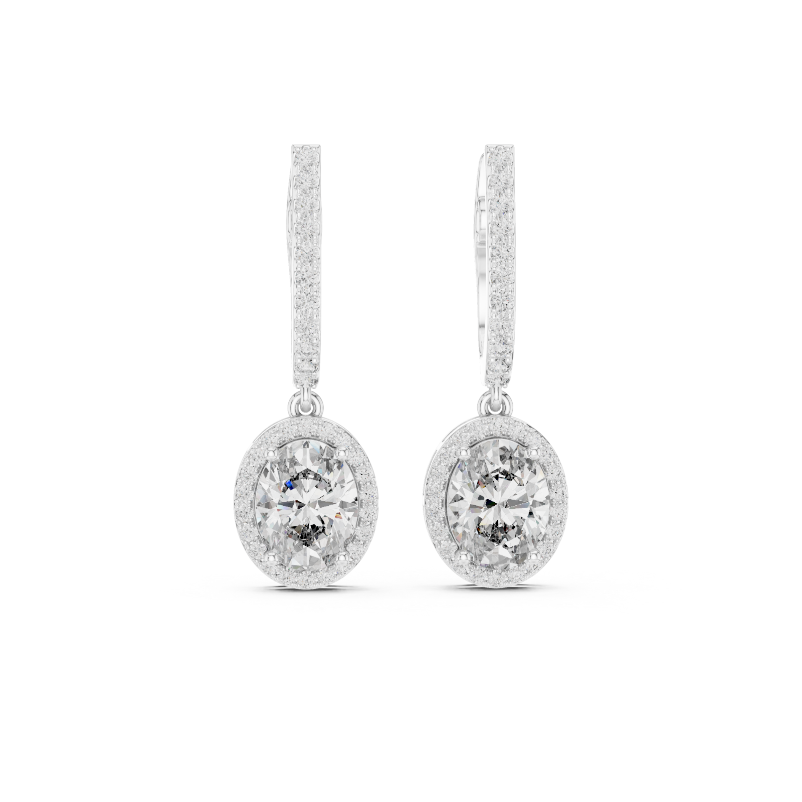 White Gold Twilight Glow Petite Hoop Huggies Front View