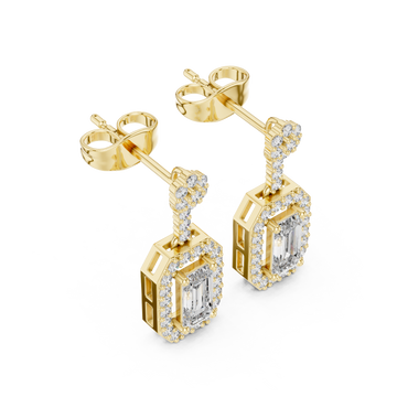 Gold Radiant Edge Stud Earrings Right View