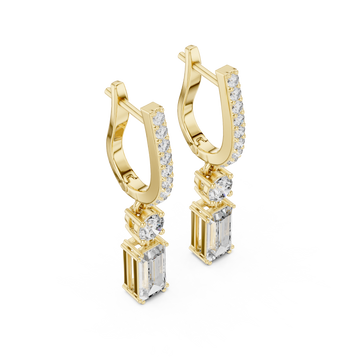 Gold Cascade Graceful Lines Petite Hoops Right View