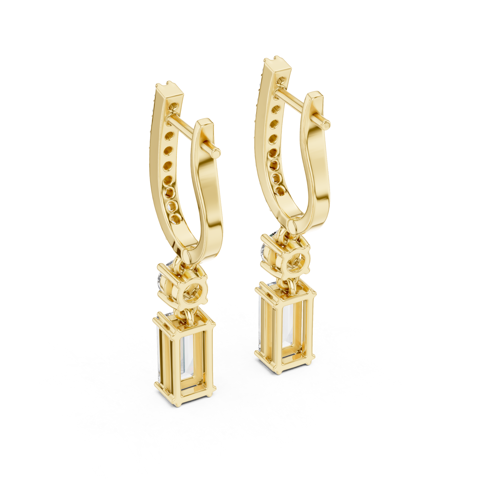  Gold Cascade Graceful Lines Petite Hoops Side View