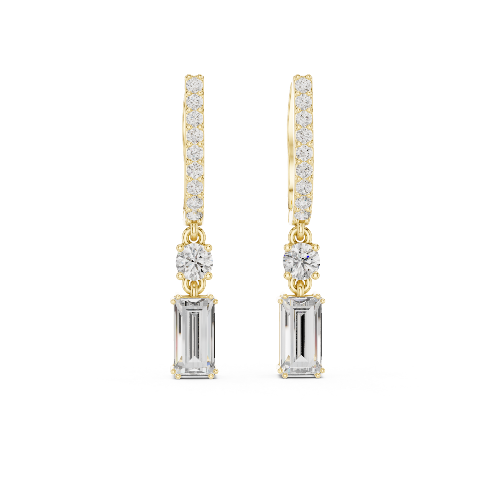  Gold Cascade Graceful Lines Petite Hoops Front View