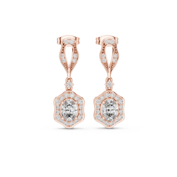  Rose Gold Dazzling Nightfall Ornament Earrings Front View