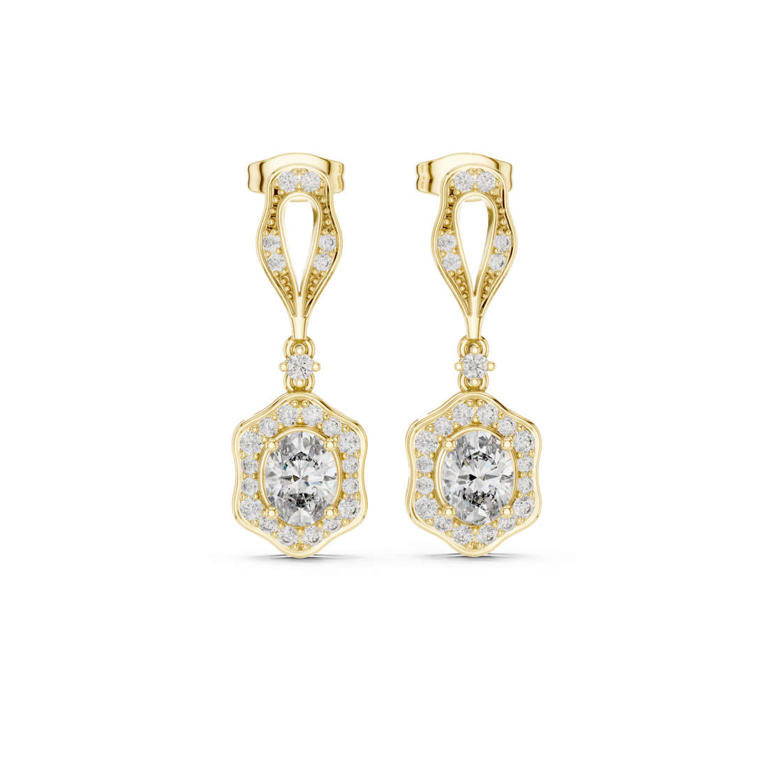 Gold Dazzling Nightfall Ornament Earrings Right View