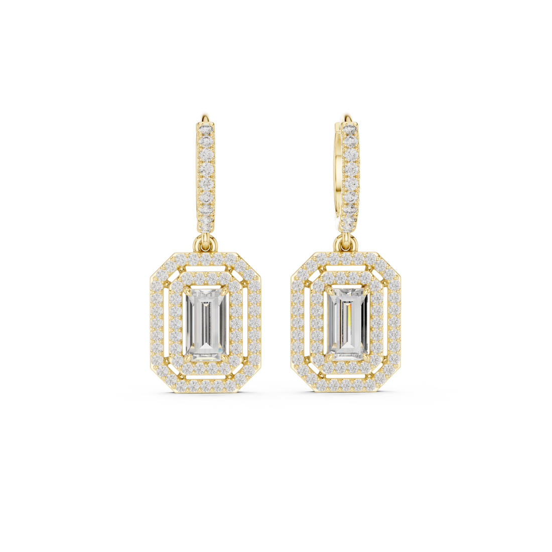 Gold Elegant Prism Sparkle Small Hoops Right View