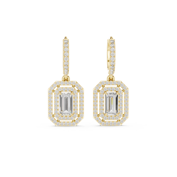  Gold Elegant Prism Sparkle Small Hoops Front View